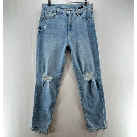 No Boundaries Jeans Juniors 13 Light Wash Denim Distressed High Rise Ankle Blue - Picture 1 of 12